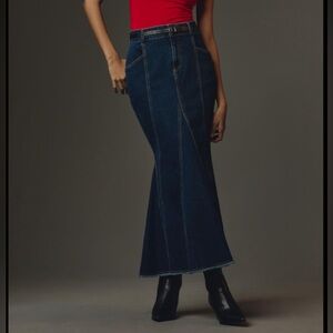 Pilcro Fluted Denim Skirt